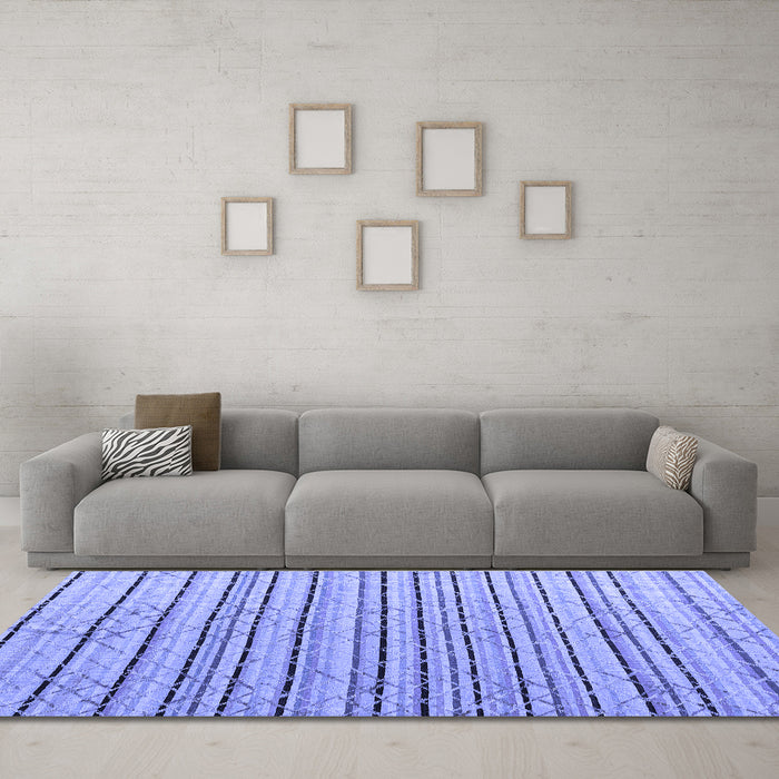 Machine Washable Abstract Blue Modern Rug in a Living Room, wshabs4480blu
