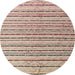 Round Machine Washable Abstract Dark Almond Brown Rug, wshabs4480