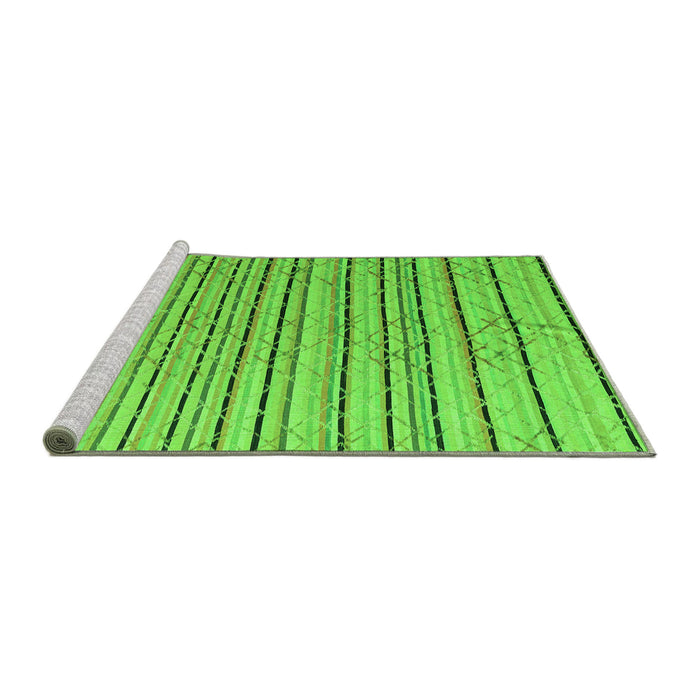 Sideview of Machine Washable Abstract Green Modern Area Rugs, wshabs4480grn