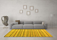 Machine Washable Abstract Yellow Modern Rug, wshabs4480yw