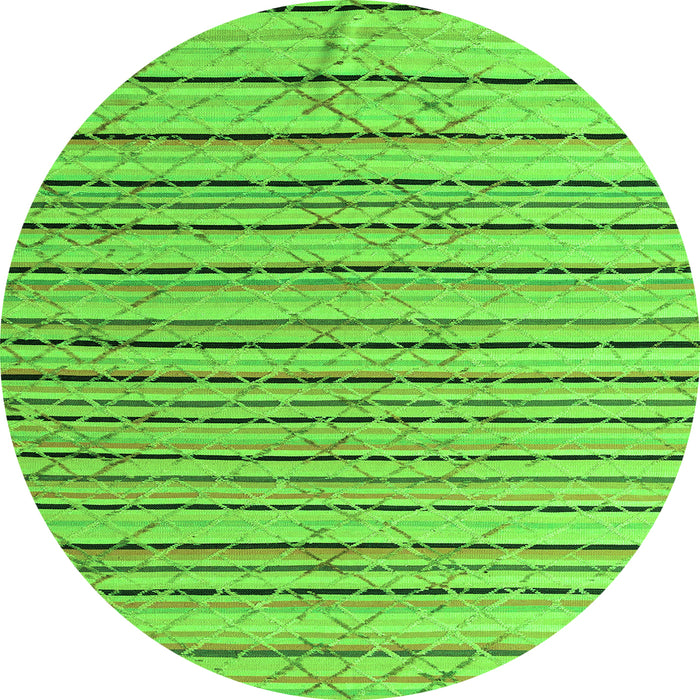 Round Machine Washable Abstract Green Modern Area Rugs, wshabs4480grn