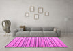 Machine Washable Abstract Pink Modern Rug in a Living Room, wshabs4480pnk