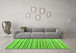 Machine Washable Abstract Green Modern Area Rugs in a Living Room,, wshabs4480grn