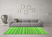 Machine Washable Abstract Green Modern Rug, wshabs4480grn