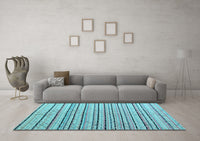 Machine Washable Abstract Light Blue Modern Rug, wshabs4480lblu