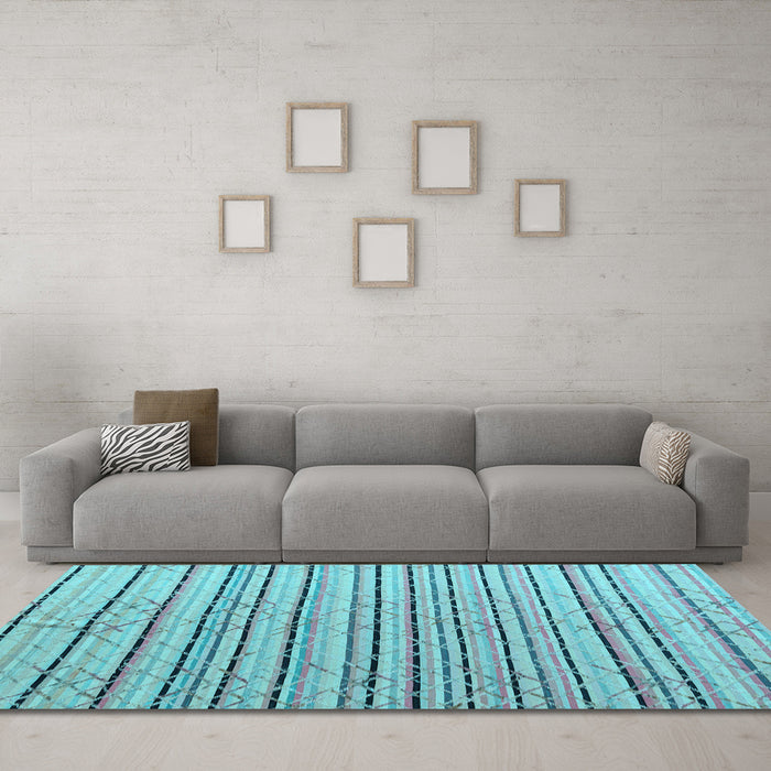 Machine Washable Abstract Light Blue Modern Rug in a Living Room, wshabs4480lblu
