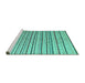 Sideview of Machine Washable Abstract Turquoise Modern Area Rugs, wshabs4480turq