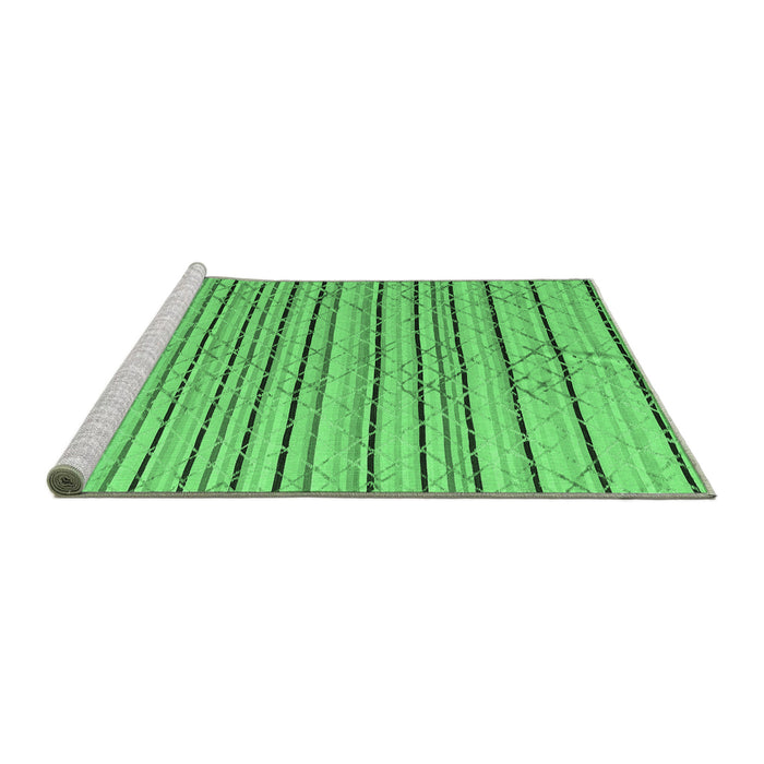 Sideview of Machine Washable Abstract Emerald Green Modern Area Rugs, wshabs4480emgrn
