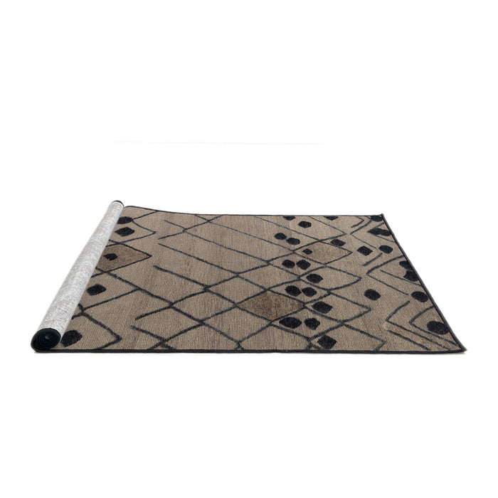 Sideview of Machine Washable Abstract Coffee Brown Rug, wshabs4481
