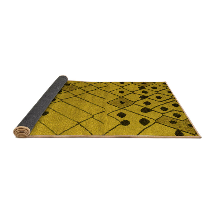 Sideview of Solid Yellow Modern Rug, abs4481yw