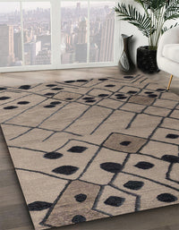 Abstract Coffee Brown Solid Rug, abs4481