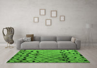 Machine Washable Solid Green Modern Rug, wshabs4481grn