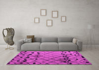 Machine Washable Solid Pink Modern Rug, wshabs4481pnk