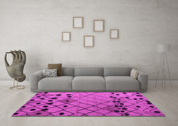 Machine Washable Solid Pink Modern Rug in a Living Room, wshabs4481pnk