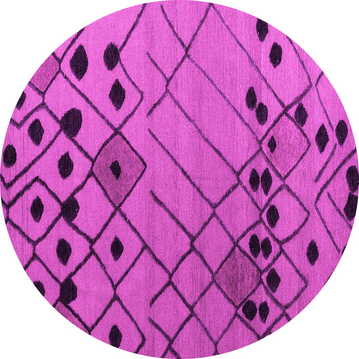 Round Machine Washable Solid Pink Modern Rug, wshabs4481pnk