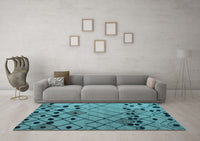 Machine Washable Solid Light Blue Modern Rug, wshabs4481lblu