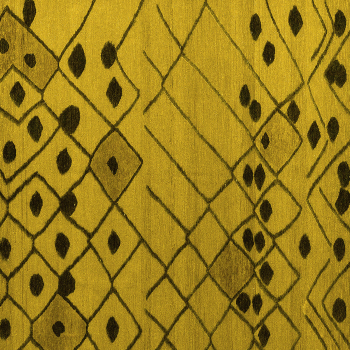 Square Solid Yellow Modern Rug, abs4481yw
