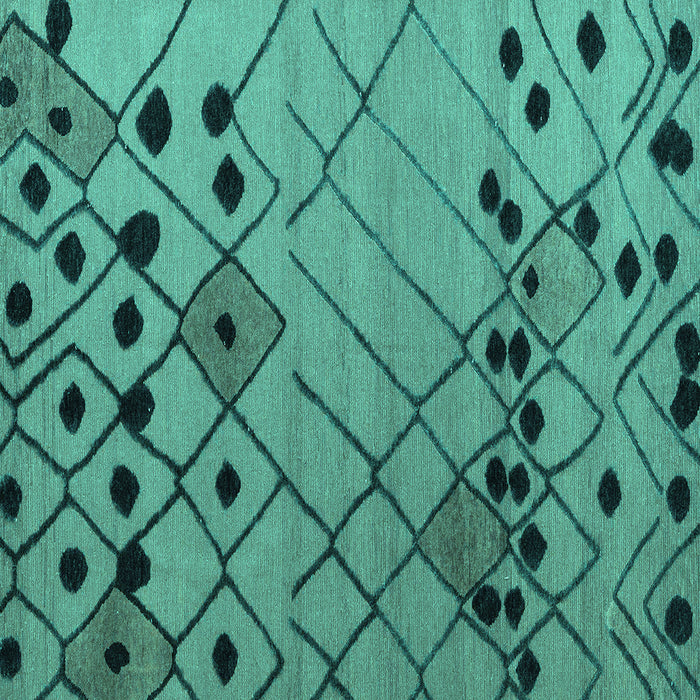 Square Machine Washable Solid Turquoise Modern Area Rugs, wshabs4481turq