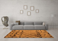 Machine Washable Solid Orange Modern Rug, wshabs4481org