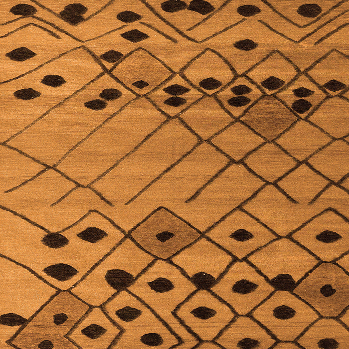 Square Machine Washable Solid Orange Modern Area Rugs, wshabs4481org