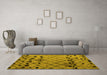 Machine Washable Solid Yellow Modern Rug in a Living Room, wshabs4481yw