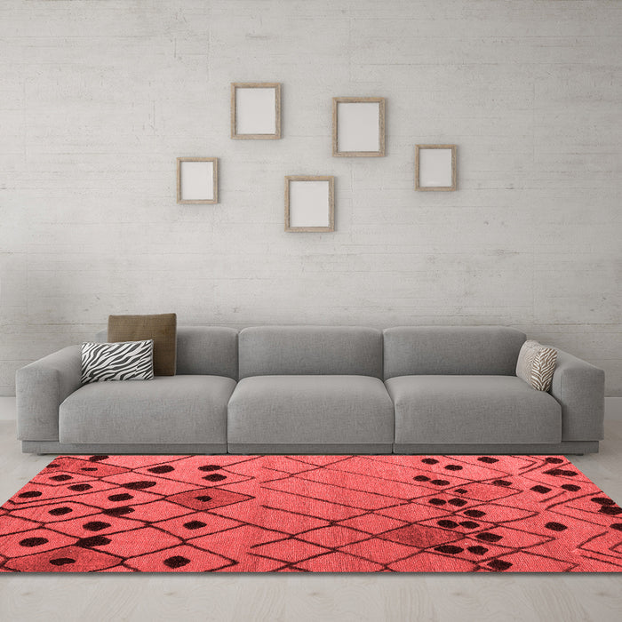 Modern Red Washable Rugs