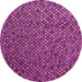 Round Machine Washable Abstract Pink Modern Rug, wshabs4482pnk