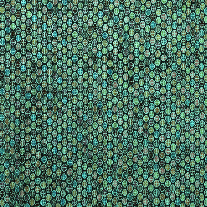 Square Machine Washable Abstract Turquoise Modern Area Rugs, wshabs4482turq