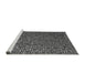 Sideview of Machine Washable Abstract Gray Modern Rug, wshabs4482gry