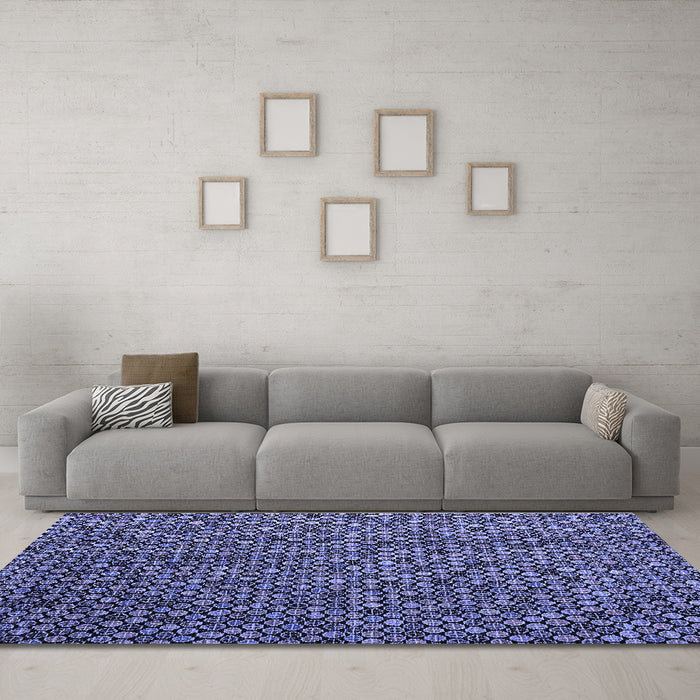 Machine Washable Abstract Blue Modern Rug in a Living Room, wshabs4482blu