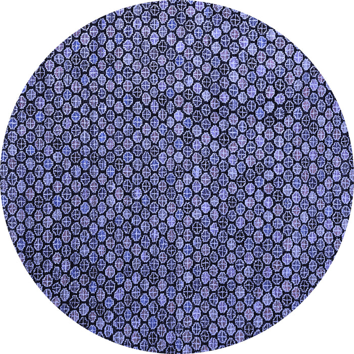 Round Abstract Blue Modern Rug, abs4482blu