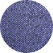 Round Abstract Blue Modern Rug, abs4482blu