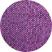 Round Abstract Purple Modern Rug, abs4482pur