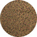 Round Abstract Brown Modern Rug, abs4482brn