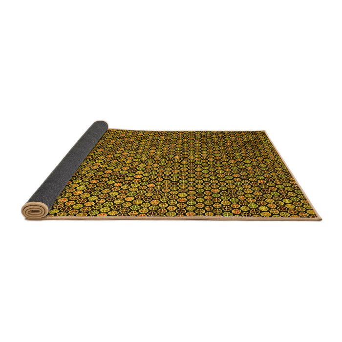 Sideview of Abstract Yellow Modern Rug, abs4482yw