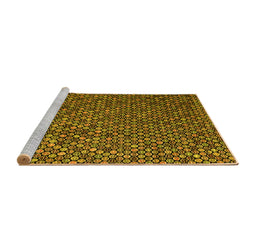 Sideview of Machine Washable Abstract Yellow Modern Rug, wshabs4482yw