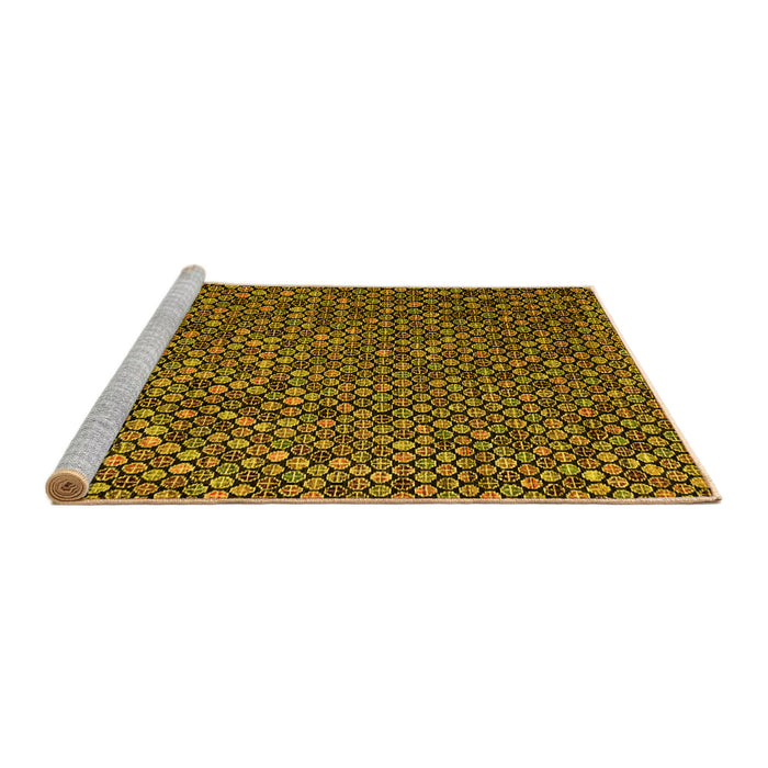 Sideview of Machine Washable Abstract Yellow Modern Rug, wshabs4482yw