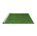 Sideview of Machine Washable Abstract Green Modern Area Rugs, wshabs4482grn