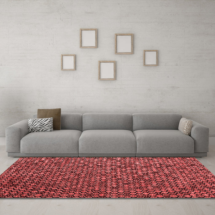 Modern Red Washable Rugs