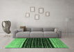 Machine Washable Abstract Emerald Green Modern Area Rugs in a Living Room,, wshabs4483emgrn