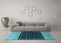 Machine Washable Abstract Light Blue Modern Rug, wshabs4483lblu