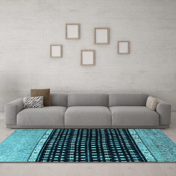 Machine Washable Abstract Light Blue Modern Rug in a Living Room, wshabs4483lblu