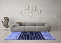 Machine Washable Abstract Blue Modern Rug, wshabs4483blu