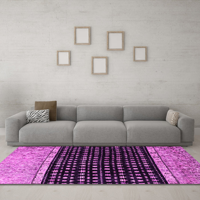 Machine Washable Abstract Pink Modern Rug in a Living Room, wshabs4483pnk