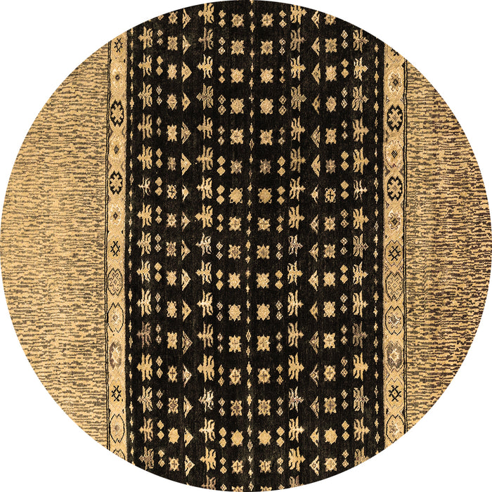 Round Machine Washable Abstract Brown Modern Rug, wshabs4483brn