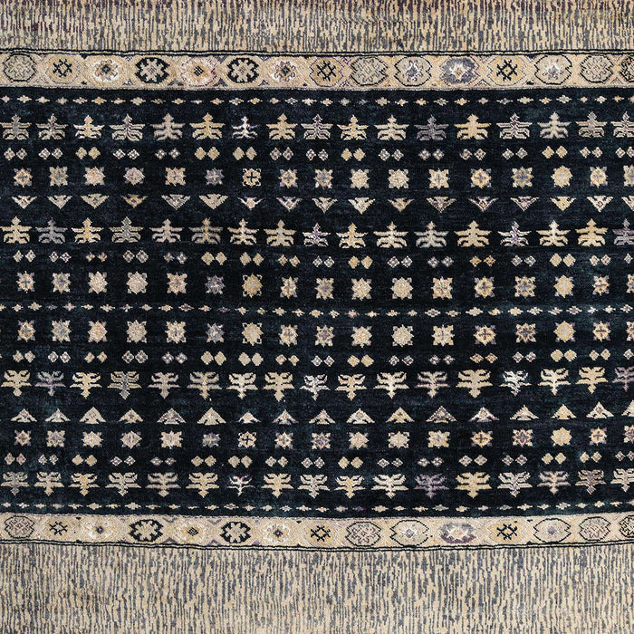 Machine Washable Abstract Charcoal Black Rug, wshabs4483