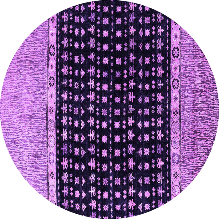 Round Abstract Purple Modern Rug, abs4483pur