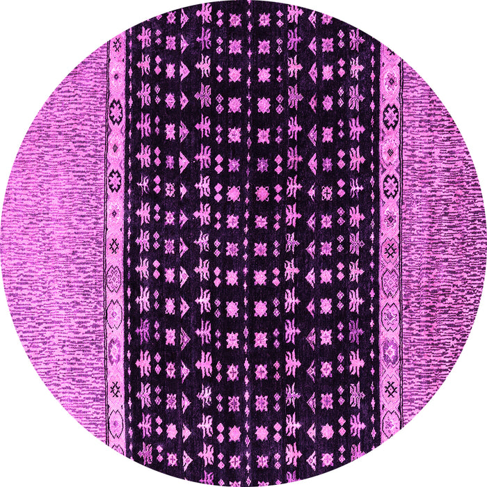 Round Machine Washable Abstract Pink Modern Rug, wshabs4483pnk