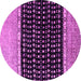 Round Machine Washable Abstract Pink Modern Rug, wshabs4483pnk