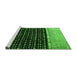 Sideview of Machine Washable Abstract Green Modern Area Rugs, wshabs4483grn